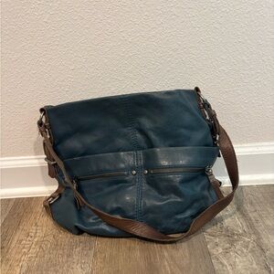 The Sak Blue Leather Shoulder Bag